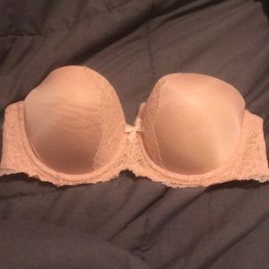 Strapless 32D nude bra